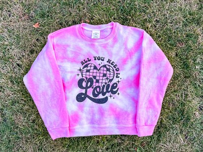Child Tie-Dye Crewneck Sweatshirt - All You Need is Love - image1